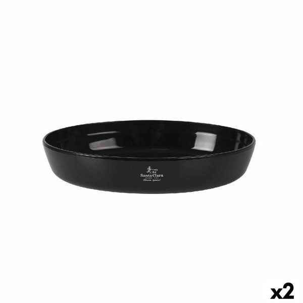 Oven Dish Santa Clara Silicone Borosilicate Glass Oval 35 x 24 x 6,5 cm (2 Units) Sale