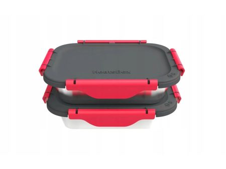 Container HeatsBox INNER DISH SET Red Graphite Silver Rectangular 0,925 l (2 Units) Online now