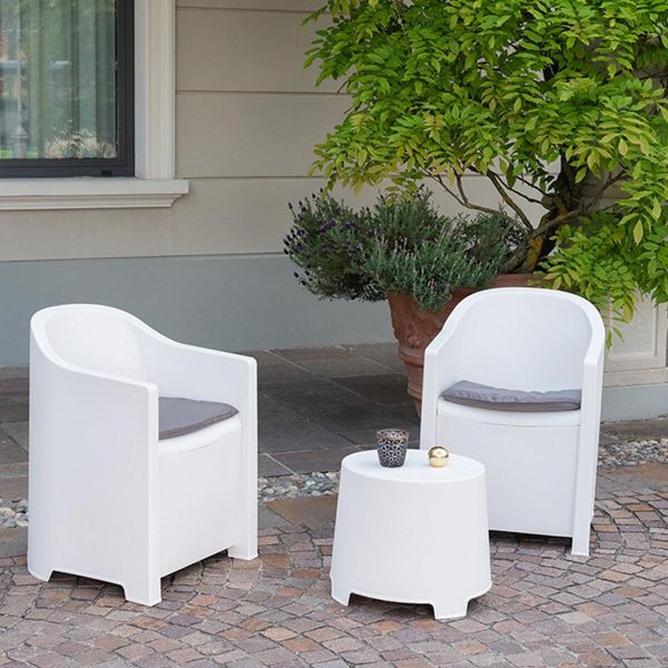 Table Set with 2 Armchairs IPAE Progarden Luna sluc06bg White Garden (3 Pieces) Online now