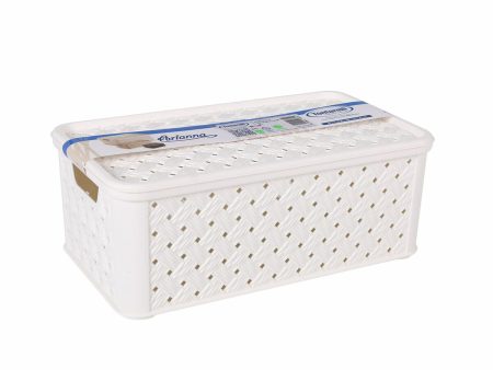 Storage Box with Lid Tontarelli Arianna Plastic White 4 L 29 x 16,6 x 11,2 cm (8 Units) Online Sale