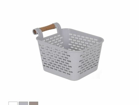 Multi-purpose basket Confortime Plastic With handles Wood 13 x 11 x 8 cm (36 Units) Supply