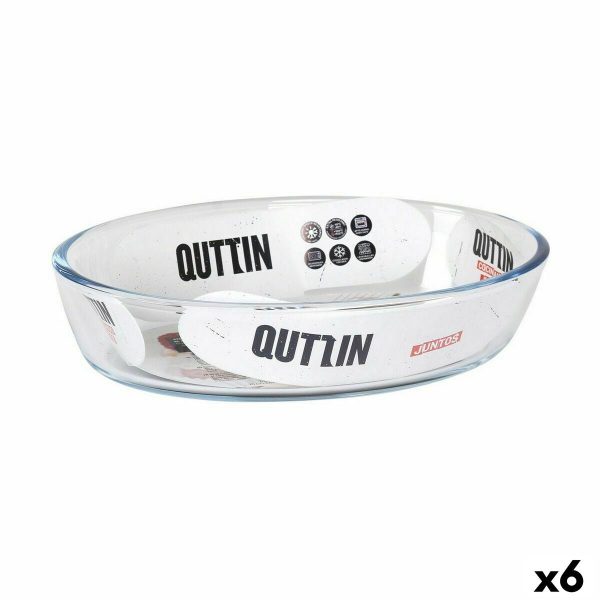 Serving Platter Quttin 700 ml Glass Oval (6 Units) Cheap