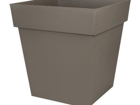 Plant pot EDA Tuscan Taupe Plastic Squared Ø 50 cm (49,5 x 49,5 x 52,5 cm) on Sale