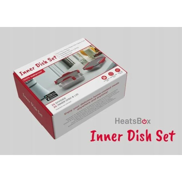 Container HeatsBox INNER DISH SET Red Graphite Silver Rectangular 0,925 l (2 Units) Online now