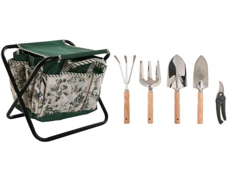 Garden tool kit Home ESPRIT 7 Pieces White Green 40 x 28 x 35 cm Cheap