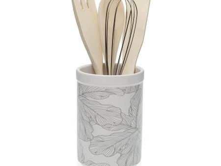 Pot for Kitchen Utensils Versa Ceramic Palm tree 10 x 15 x 10 cm Online Sale