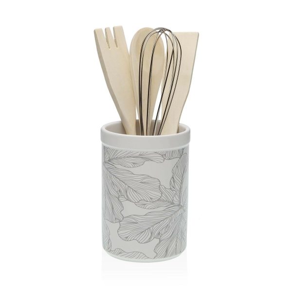 Pot for Kitchen Utensils Versa Ceramic Palm tree 10 x 15 x 10 cm Online Sale