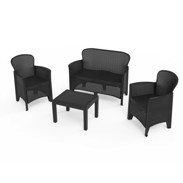 Garden furniture IPAE Progarden Jungle jun06can Anthracite (4 Pieces) Supply