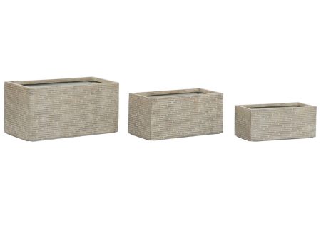 Planter Home ESPRIT Beige Fibreglass Magnesium 74,5 x 37,5 x 37,5 cm Discount