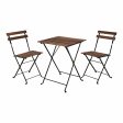 Table set with 2 chairs IPAE Progarden Foldable Acacia Black Natural (3 Pieces) Sale