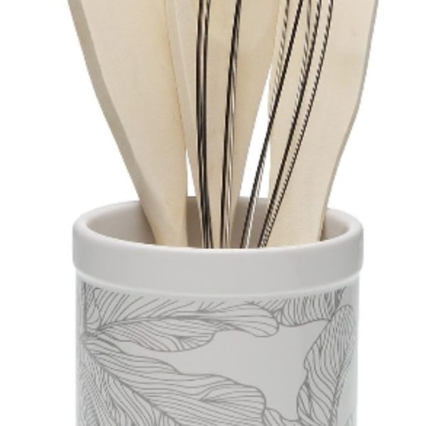 Pot for Kitchen Utensils Versa Ceramic Palm tree 10 x 15 x 10 cm Online Sale