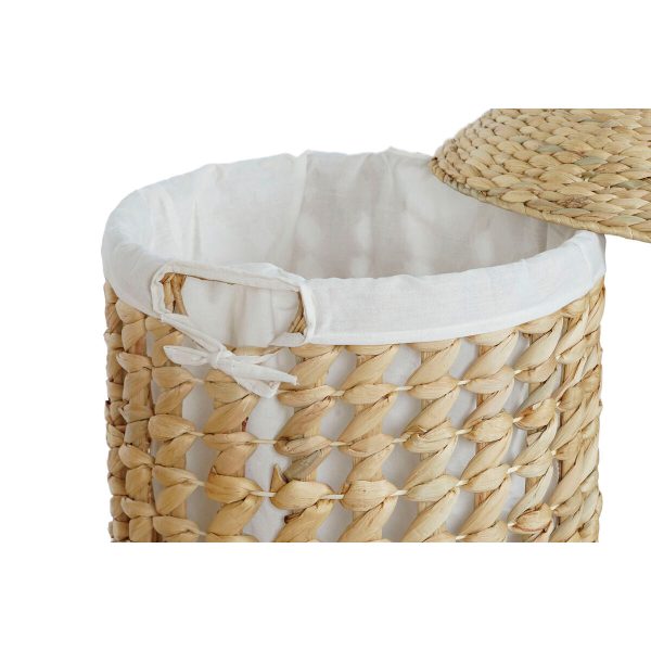 Laundry basket Home ESPRIT White Natural 3 Pieces 46 x 46 x 69 cm on Sale