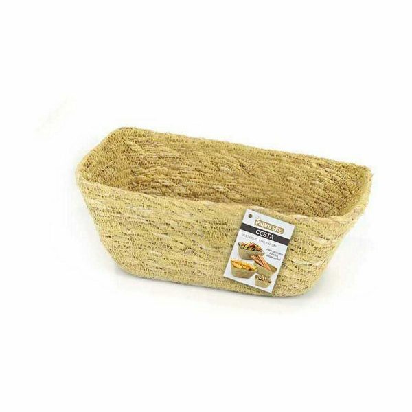 Multi-purpose basket Privilege Seagrass Rectangular 11 x 6,5 x 7 cm (24 Units) For Cheap