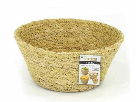 Multi-purpose basket Privilege Seagrass Circular 10 x 6 cm (24 Units) on Sale