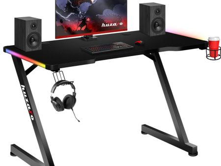 Desk Huzaro HZ-Hero 2.5 RGB Black Aluminium Steel 120 x 60 cm Online