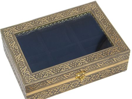 Box for watches Alexandra House Living Black Golden Metal 20 x 28 x 20 cm Discount