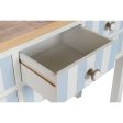 Console Home ESPRIT Blue White Paolownia wood 103 x 35 x 80 cm Fashion