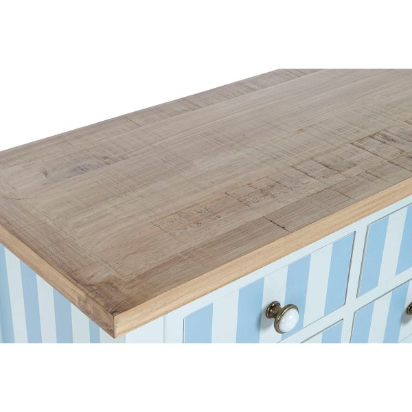 Console Home ESPRIT Blue White Paolownia wood 103 x 35 x 80 cm Fashion