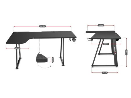 Desk Huzaro HZ-Hero 7.7 Black 160 x 60 cm For Discount