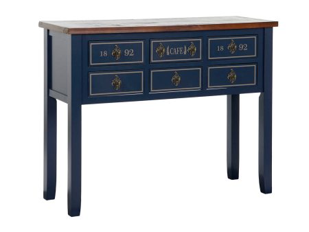 Console Home ESPRIT Brown Navy Blue Paolownia wood 103 x 35 x 80 cm Supply