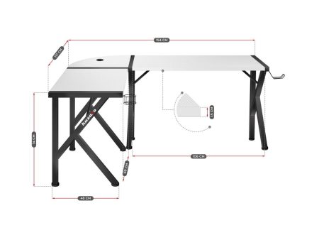 Desk Huzaro Hero 6.3 White Black Steel Carbon fibre 154 x 74 x 117 cm Hot on Sale