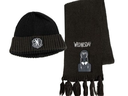 Hat and Scarf Wednesday Black Hot on Sale