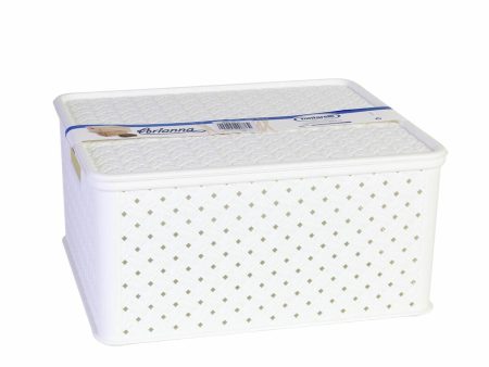 Storage Box with Lid Tontarelli Arianna 33 x 29 x 16 cm (4 Units) White 13 L Online