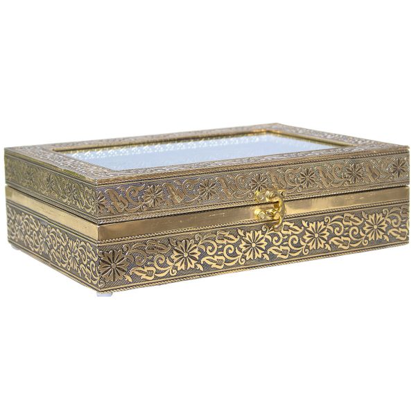 Box for watches Alexandra House Living Black Golden Metal 20 x 28 x 20 cm Discount