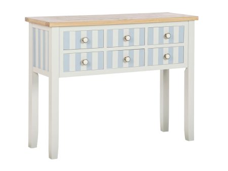 Console Home ESPRIT Blue White Paolownia wood 103 x 35 x 80 cm Fashion