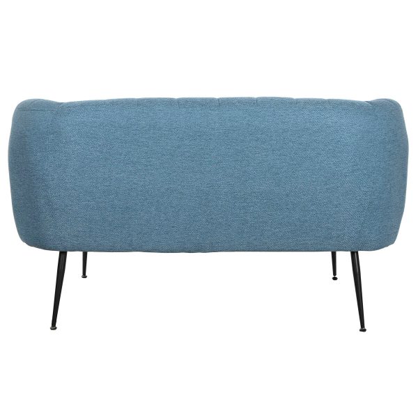 Sofa DKD Home Decor Blue Black Foam Wood Metal Velvet Scandi 129 x 75 x 73 cm Fashion