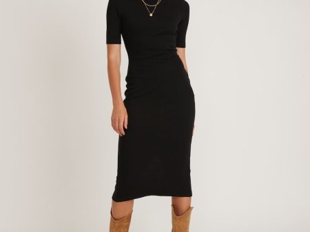 Lexi Rib Mock Neck Midi Dress Hot on Sale